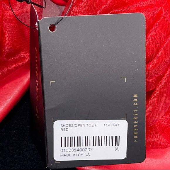 New Size 8 Forever 21 Red Open Toe Kitten Heels Bow On Toe Strappy Design - Picture 10 of 13